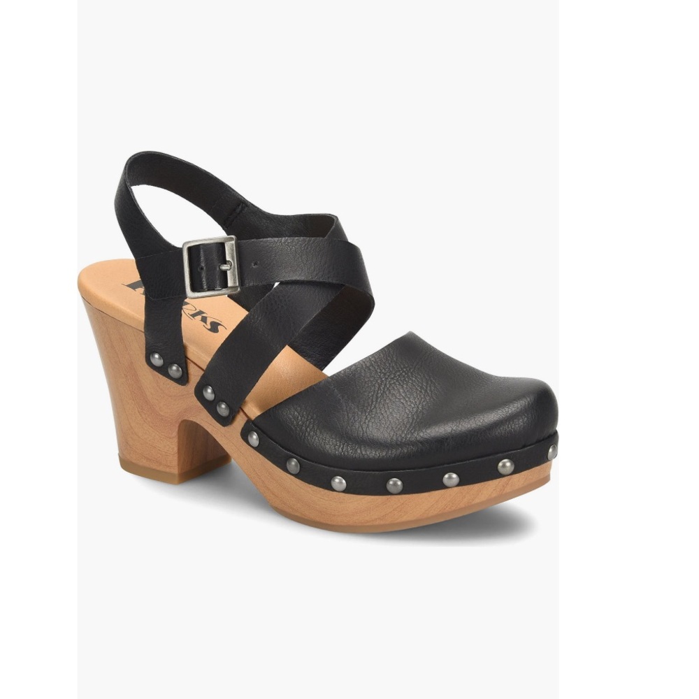 KORKS Abloom Strappy Clog Platform Slingback Pumps Black & Tan Women’s Size 11